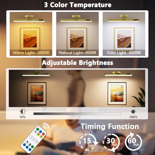 Motion Sensor Battery Operated Picture Light,Wireless Picture Light - color: Motion Sensor Antique Brass