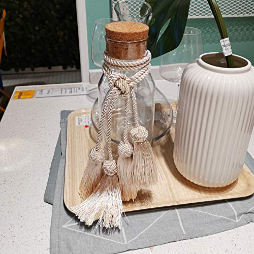 Elegant Tassel Curtain Tiebacks Rope Curtain Tie Backs for Windows Porlau - color: Beige