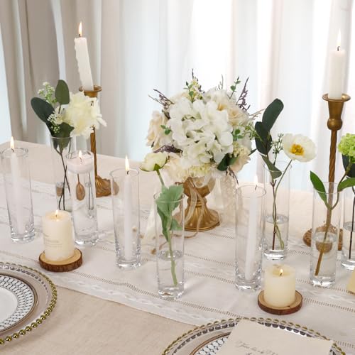 Fixwal 15 Pack Glass Cylinder Bud Flower Vases for Centerpieces