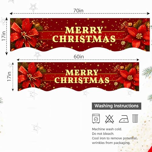 NYZE Christmas Mantel Scarf 70 x 17 Inch Fireplace Mantel Scarf Cover Decoration for Christmas Fireplace Scarf Shelf Top Runner Holiday Winter Home Decor - size: 70 x 17 in, style: Merry Xmas