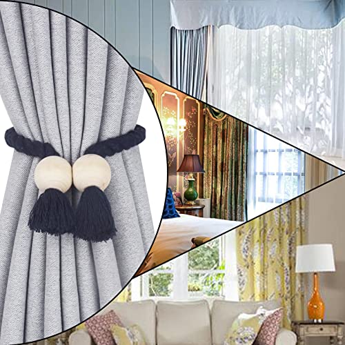Magnetic Curtain Tiebacks Decorative Tie Back Drapes Holdbacks Nieffeiy - color: Navy