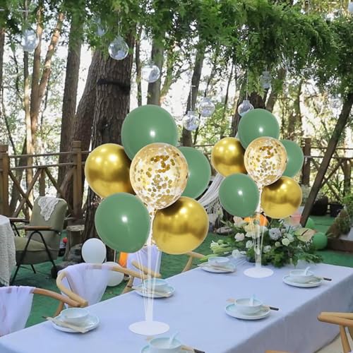 ZJDHPTY 4Set Green and Gold Balloon Stand Table Centerpieces Party Decor - color: Green Gold 4