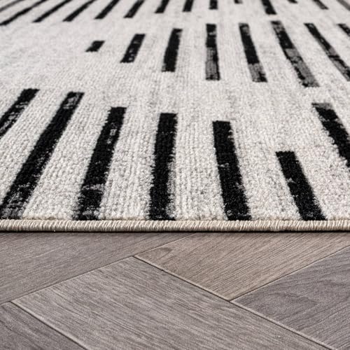 Rugshop Contemporary Abstract Area Rug for Living Room Cream 5' x 7' - size: 5' x 7' (Rectangular)