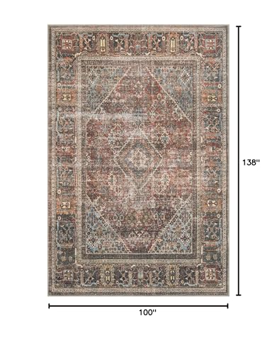 Loloi Loren Brick/Midnight 8'-4" x 11'-6" Area Rug - color: Brick / Midnight, size: 8'4" x 11'6" (Rectangular)