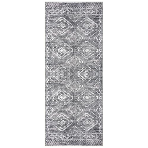 KILOCOCO Washable Runner Rug 2x5 ft Non-Slip Hallway Runners, Grey - color: Grey, size: 2' x 5' (Runner)