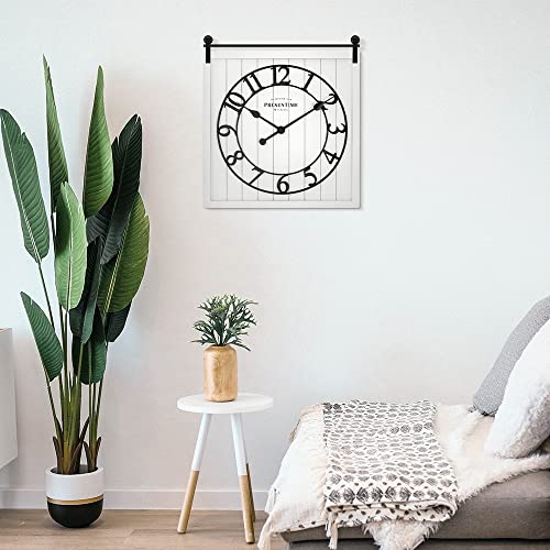 Presentime Farmhouse Barn Door Clock - color: White