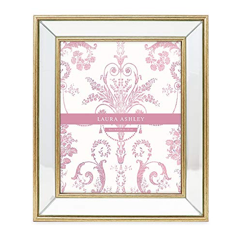 Laura Ashley 8x10 Gold Beveled Mirror Picture Frame Tabletop & Wall Mount - color: Gold, size: 8x10