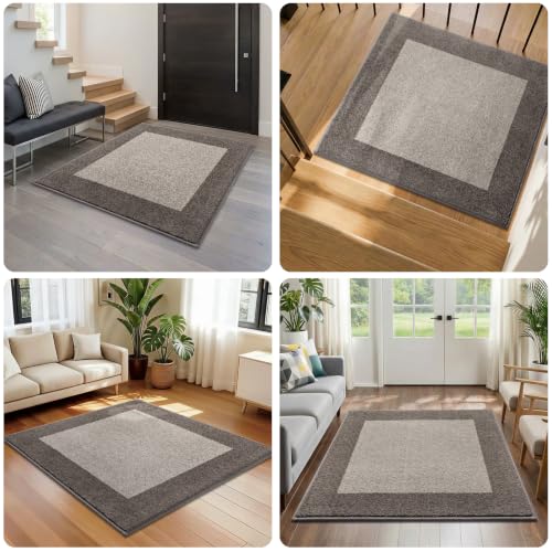 Square Rug 36" x 36", Kitchen Rug for Floor, Room, Roll Packing - color: Beige, size: 36" x 36"