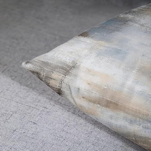 Britimes Throw Pillow Covers Set of 2, 18 x 18 Inch, Beige Grey Blue - color: Grey Blue, size: 18" x 18" (Pack of 2)