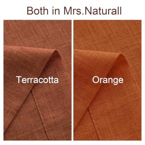 Terracotta Linen Narrow Drapes 84 Inch Length 2 Panels Set, Back Tab Rust Boho Rustic Fall Vintage Light Filtering Semi Sheer Skinny Curtains for Living Dining Room Bedroom, 42 x 84 Autumn Decor - color: Terracotta, size: 42"W x 84"L (Pack of 2)