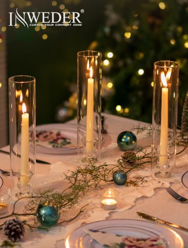 Hurricane Glass Candle Holders: 2.5" W x 12" H Cylinder Cover 6 Pcs