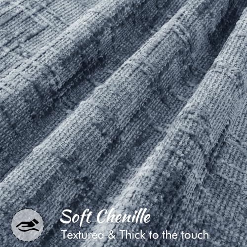 decorUhome Chenille Throw Pillow Covers 16x16 Set of 2, Blue Grey - color: Blue Grey, size: 16" x 16" (Pack of 2)