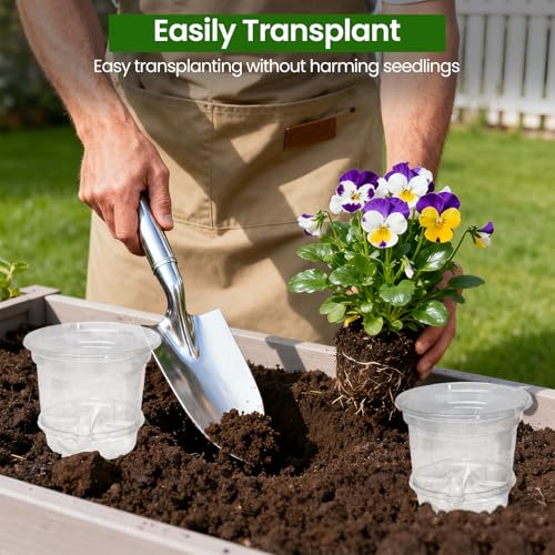 MIXC 12 Pack 5 Inch Self Watering Pots for Indoor Plants with Wicking Rope - size: 5 Inch (12 Pack)