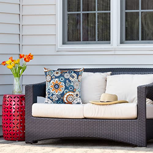 JMGBird Outdoor Throw Pillows Waterproof Outdoor Pillow Covers with Inserts - color: Blue Pattern
