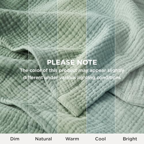 Bedsure 100% Cotton Muslin Blankets for Adults, King, 4-Layer, Sage Green - color: 02 - Sage Green, size: King (108" X 90")