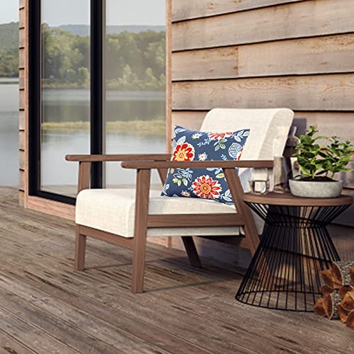 JMGBird Outdoor Accent Pillows Outdoor Pillow Covers 18x18 Waterproof - color: A-blue With Flower