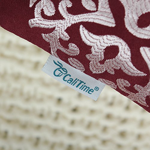 CaliTime Decorative Couch Throw Pillow Covers 18 X 18 Inches Burgundy - color: Diamond Dark Ground - Burgundy