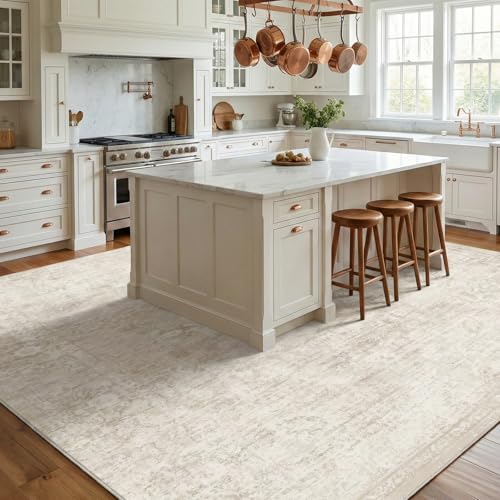 Homemate Washable Rug 10x14 Area Rugs - Vintage Rugs for Living Room - color: Beige, size: 10x14 ft