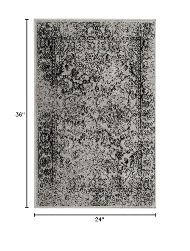 SAFAVIEH Adirondack Accent Rug 2x3, Distressed Grey & Black ADR109B - color: Grey/Black, size: 2' x 3' (Rectangular)