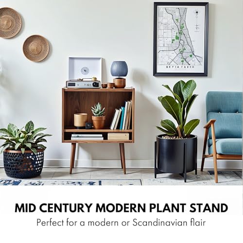 Fox & Fern Mid Century Plant Stands for Indoor Planters, Bamboo, 14.9 Inch - color: Chocolate Brown, size: 14.9 Inch
