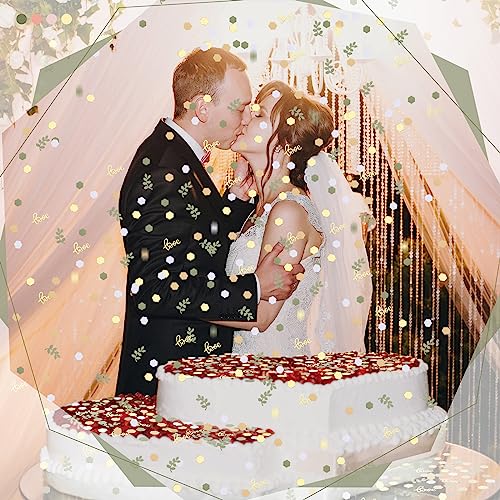 Kathfly 500 Pcs Greenery Wedding Table Confetti, Blush‑sage - color: Gold, Tea Green, Nude, White