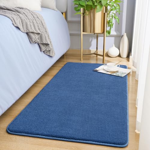 Amearea Modern Washable Runner Rugs, 2x4 Feet Blue Bedroom Runner Rug - color: Blue, size: 2' x 4' (Runner)