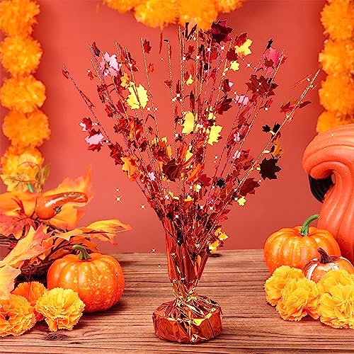 18 Pcs Fall Maple Leaves Centerpiece Metallic Foil Spray, Modern, Classic - color: Classic