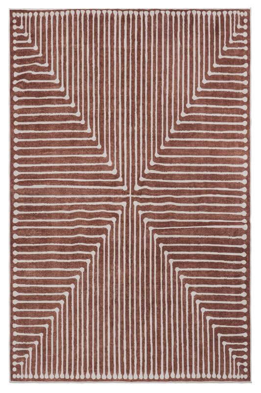 GLN Rugs Washable Modern Accent Rug 2x3, Non-Slip Entryway Small Area Rug - color: Beige Orange, size: 2' x 3' (Rectangular)