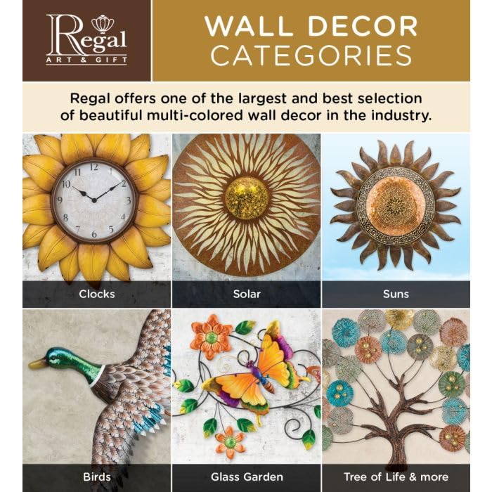 Regal Art & Gift Metal Tree Wall Decor 42 in, Nature-Inspired Sculpture | Bronze, 42 in, Metal, Handcrafted Branch & Leaf Design, Elegant Nature Wall Art for Living Room, Bedroom & Hallway