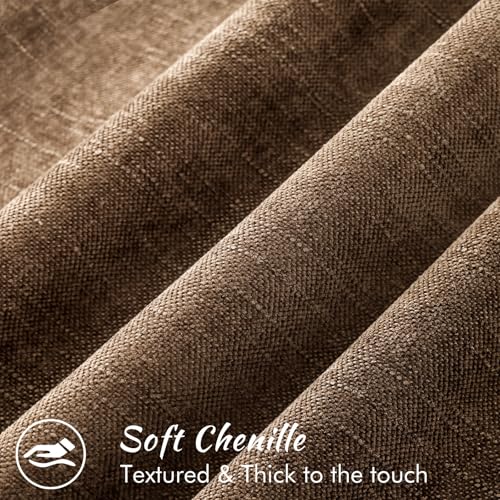 decorUhome Chenille Decorative Throw Pillow Covers 18x18 Set of 2, Brown - color: Brown, size: 18" x 18" (Pack of 2)