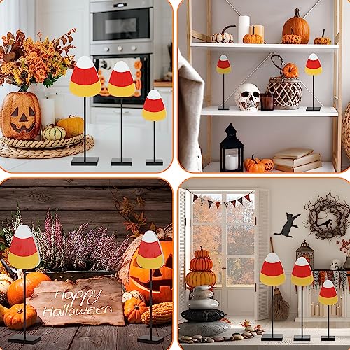3 Pcs Halloween Wood Candy Corn Table Decor Centerpieces, 3 Size - style: Candy Corn