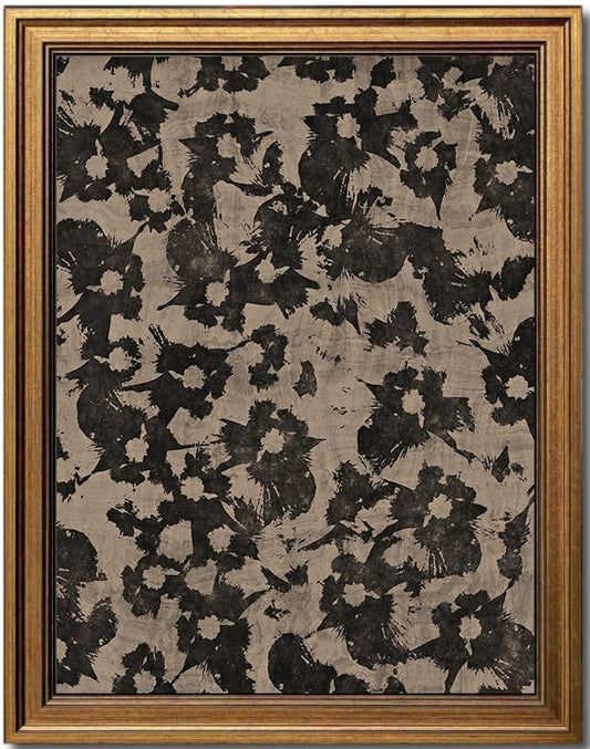 KBKBART Gold Framed Canvas Wall Art, Abstract Crushed Floral Pattern Prints - color: Minimalist Floral, size: 10"L x 8"W