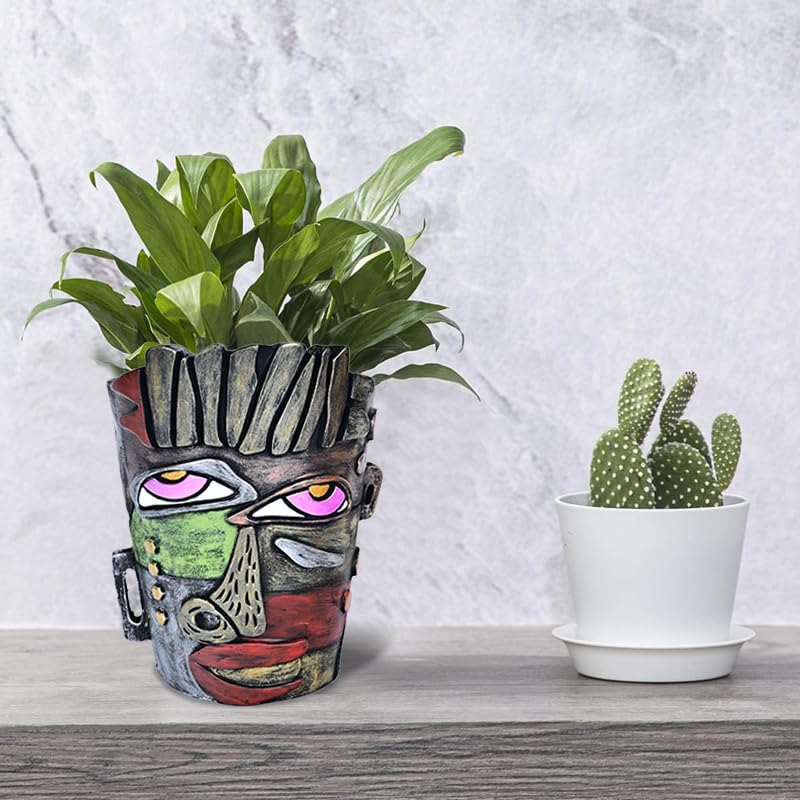 Midogaigai Abstract Face Planter Pots for Indoor Plants&Flowers Home Decor - style: Retro