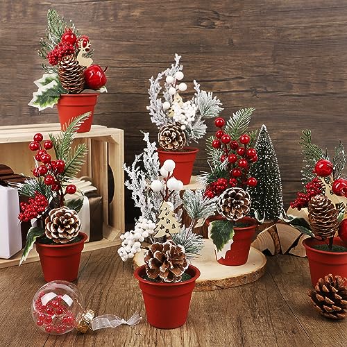 winemana Mini Christmas Tabletop Trees Centerpieces Decorations for Office - size: Style 4