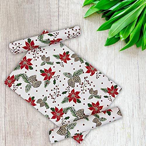 Urban Villa Two Tone Placemat Cotton Tablemat 14x20 (Set of 6) Pine Cone - color: Pinecone Print, size: 14" x 20"
