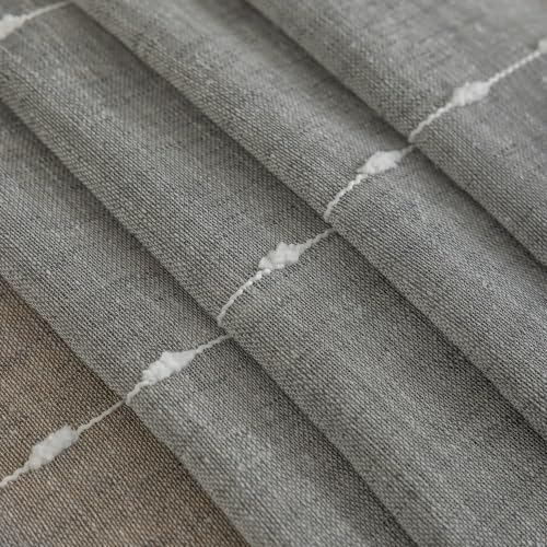 Grey Sheer Curtains 63 Inches for Living Room Faux Linen 2 Panels - color: Grey, size: 52"W x 63"L (Pack of 2)