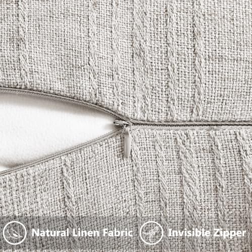 decorUhome Light Grey Textured Linen Throw Pillow Covers 18x18 Set of 2 - color: Light Grey, size: 18" x 18" (Pack of 2)
