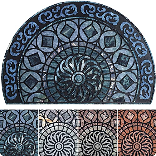 ubdyo Warm & Stylish Front Door Mat - Doormat Entrance - Blue, 23" x 36" - color: XL Blue Round
