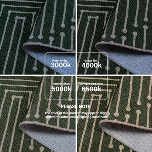Lahome Maze Line Green Kitchen Runner Rug, 2x8 Outdoor Easy Jute Runner Rug - color: Dark Green Geometric, size: 2'6" x 8' (Runner)