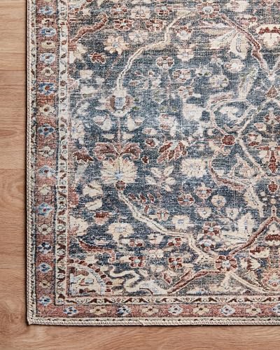 Loloi Chris Loves Julia Jules Denim / Spice 2'-6" x 9'-6" Runner Rug - color: Denim / Spice, size: 2'6" x 9'6" (Rectangular)