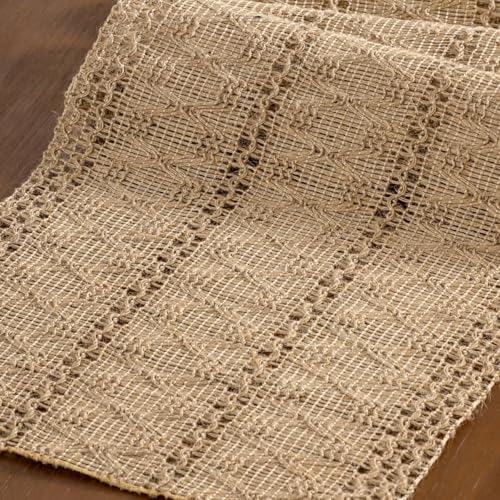 Burlap Brown Woven Table Runner Cotton Linen 11"×72" - color: Burlap Brown, size: 11" × 70"