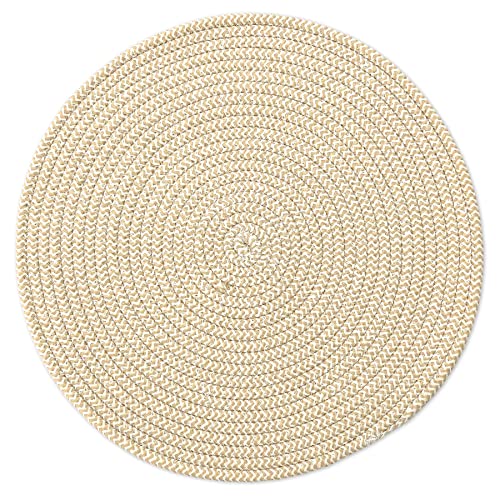 Stylish Braided Corded Placemat (15" Round, Taupe) - color: Taupe, size: 15" Round