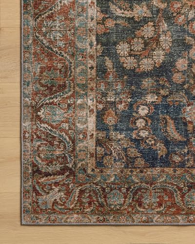 Loloi Chris Loves Julia Jules Ocean/Spice 2'-6" x 7'-6" Runner Rug - color: Ocean / Spice, size: 2'6" x 7'6" (Rectangular)