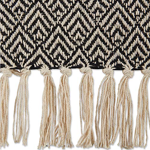 DII Diamond Throw Collection Cotton Woven, 50x60, Black - color: Black, size: 50x60"