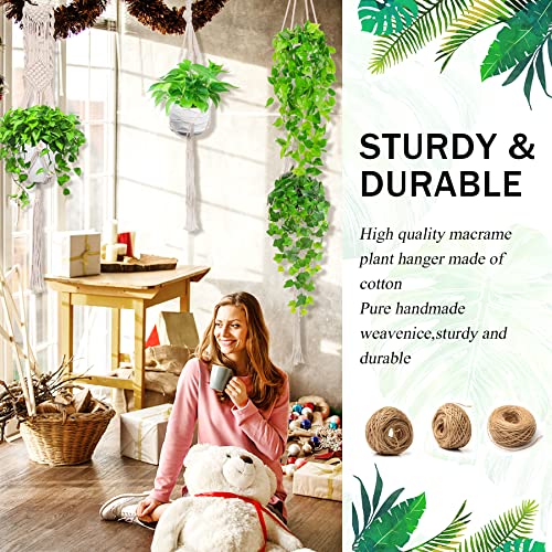 IGaiety Macrame Plant Hangers 7 Pack for Indoor Outdoor Boho Home Decor - size: 7 Pack