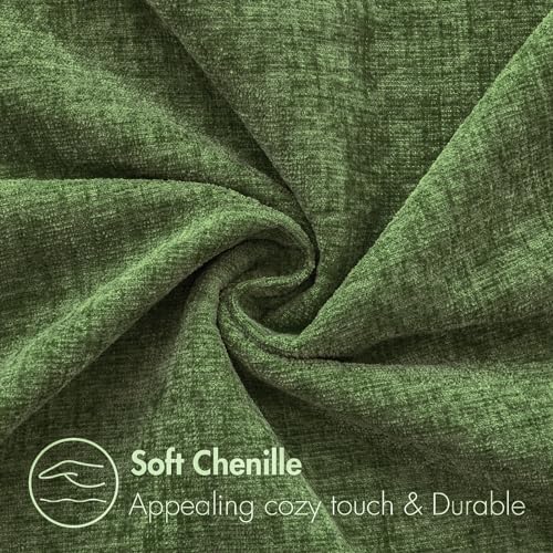 MIULEE Soft Chenille Throw Pillow Covers Moss Green 16x16 Inch Pack of 2 - color: Moss Green, size: 16" x 16" (Pack of 2)