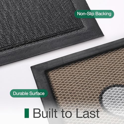 LUMI Outside Welcome Door Mat 24x36, Non-Slip Durable Rubber Easy Clean - color: Bee Happy, size: 24"x36"