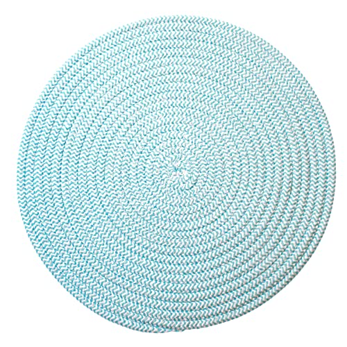 Stylish Braided Corded Placemat (15" Round, Blue) - color: Blue, size: 15" Round