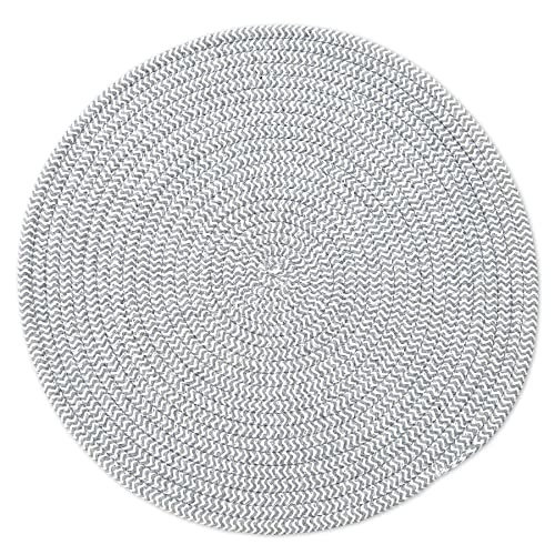 Stylish Braided Corded Placemat (15" Round, Gray) - color: Gray, size: 15" Round