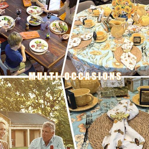 13.8 Inch Woven Placemats Set of 4,Lagre Rattan Placemats Wicker Place Mats - size: 13.8 inch 4pcs